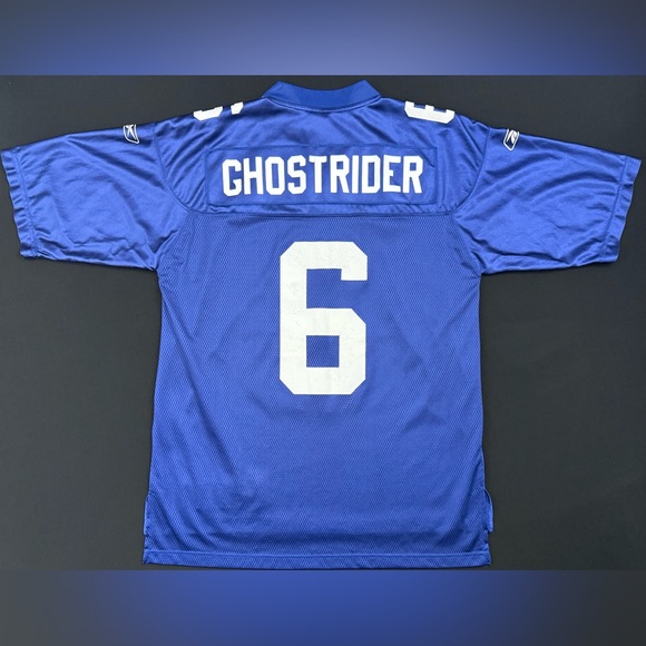 Vintage Reebok “Ghostrider” New York Giants #6 Home Blue Jersey Men’s Large - Picture 2 of 6